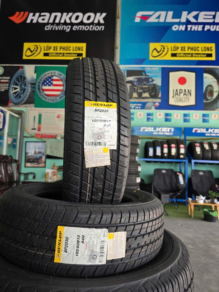 lốp ô tô 185/60R15 dunlop sp2030 theo xe toyota vios
