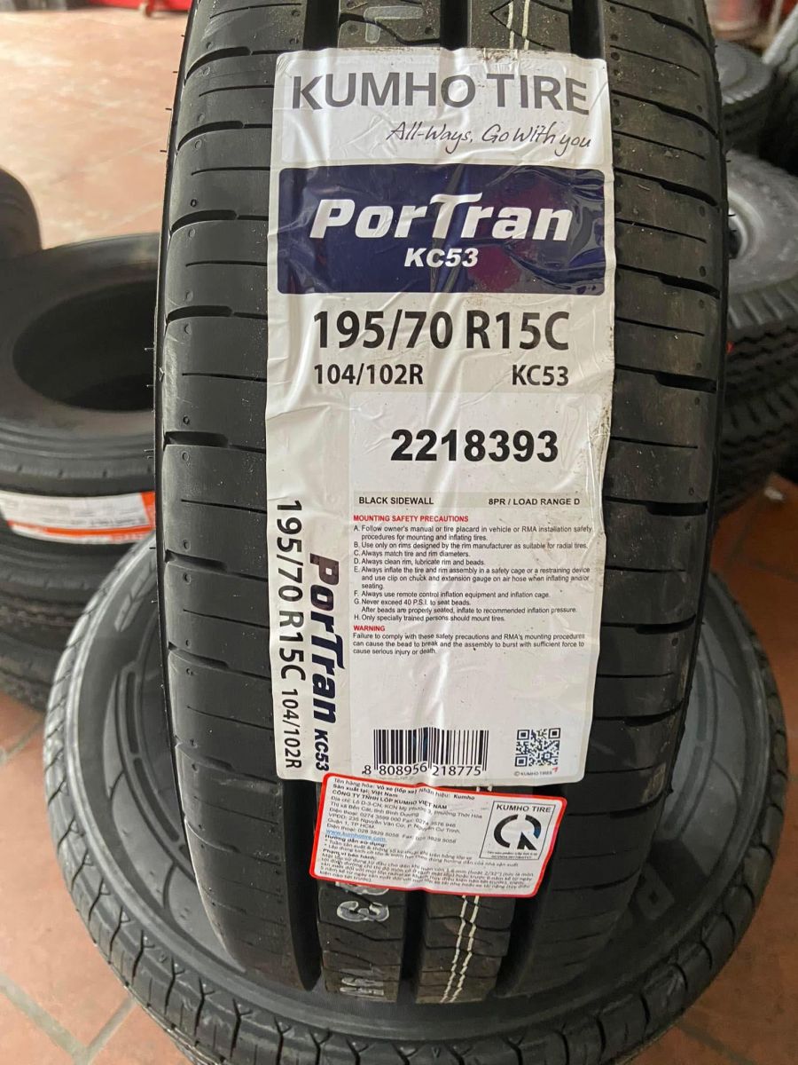 lốp 195/70R15C kumho portran kc53