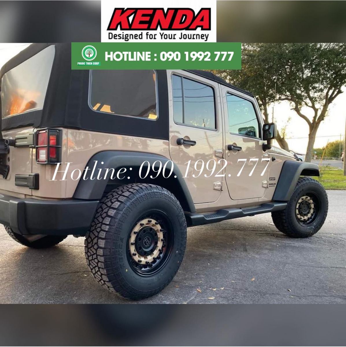 jeep wranger thay lốp 285/70R17 kenda kr628 at2