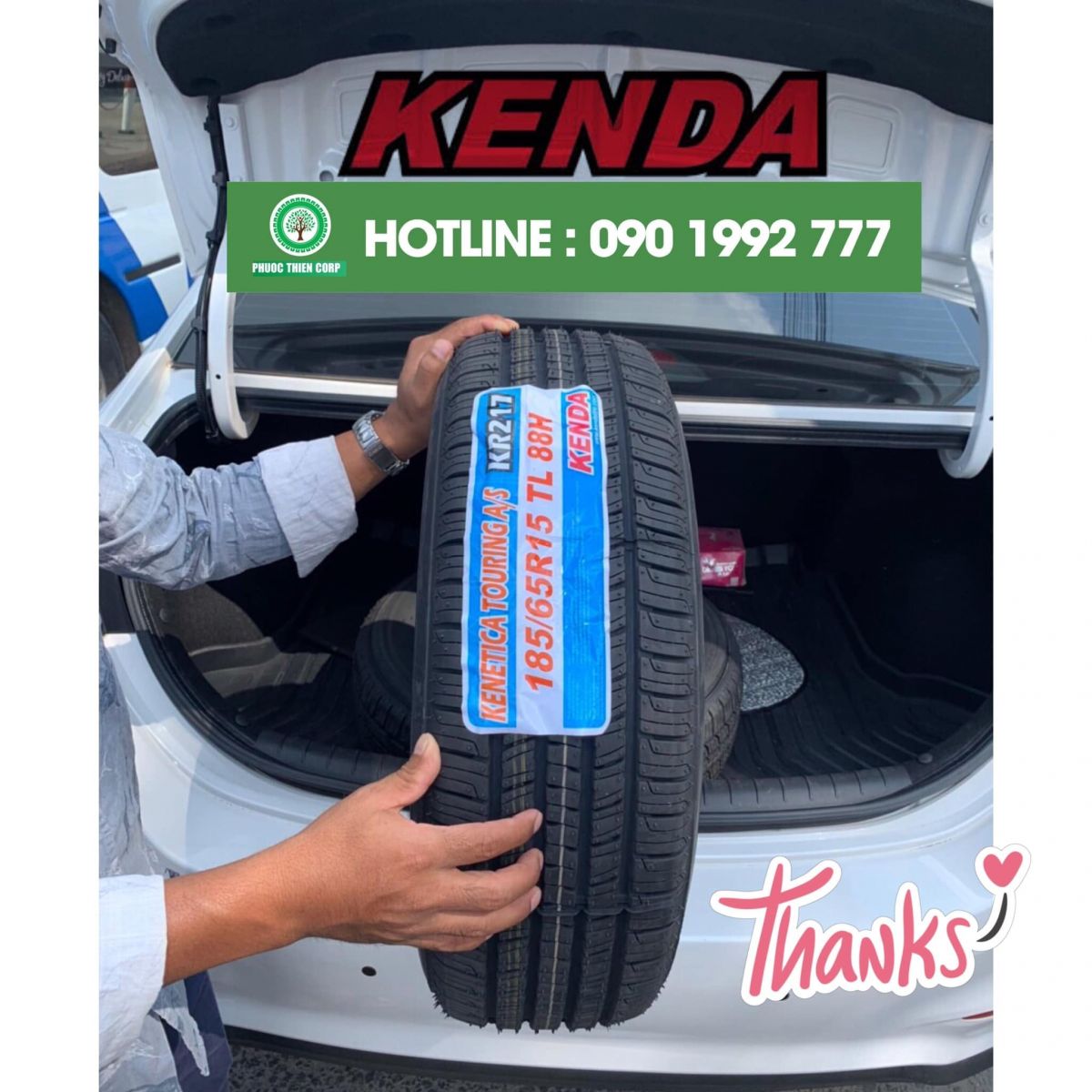 lốp xe hyundai accent kenda kr217 size 185/65R15