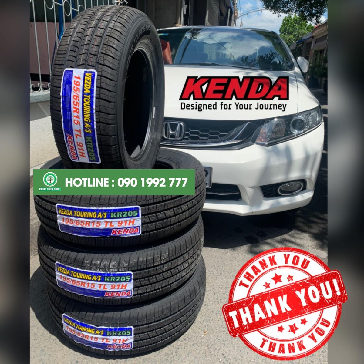 lốp ô tô 195/65R15 kenda touring kr205