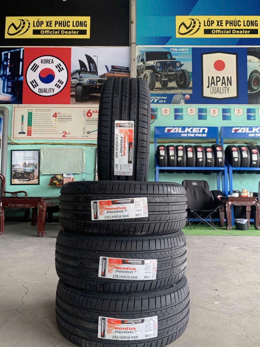 lốp ô tô 235/45r18 hankook ventus prime4 hàn quốc