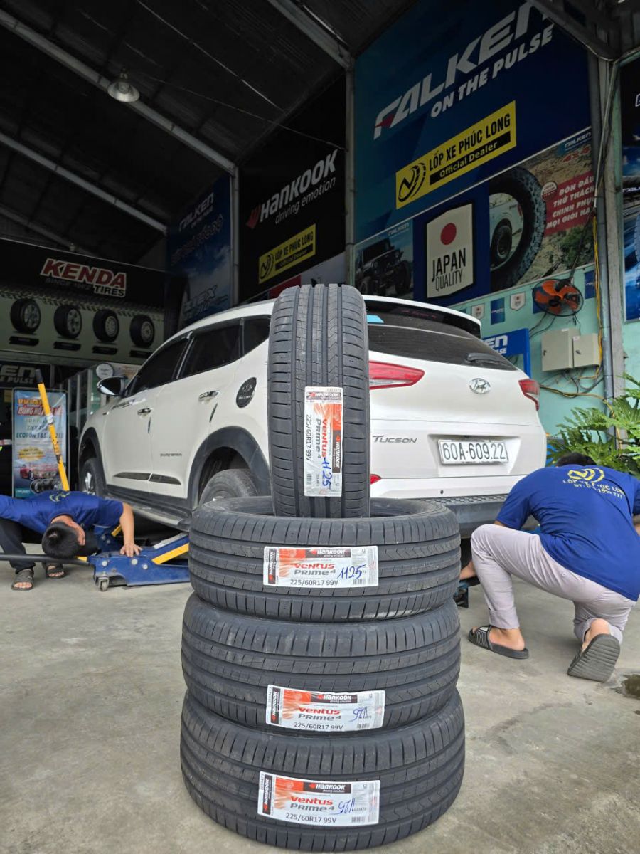 xe hyundai tucson thay lốp 225/60R17 hankook ventus prime4